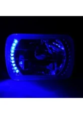 Octane Lighting 7X6 Blue LED Halo Halogen Crystal Clear Headlights Angel Eye Light H4 Bulbs Pair                                     - OL-051 - Image 3
