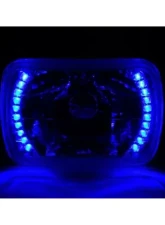 Octane Lighting 7X6 Blue LED Halo Halogen Crystal Clear Headlights Angel Eye Light H4 Bulbs Pair                                     - OL-051 - Image 5