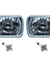 Octane Lighting 7X6 Red LED Halo Halogen Crystal Clear Headlights Angel Eye Light H4 Bulbs Pair                                     - OL-052 - Image 3