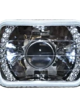 Octane Lighting 7X6 Green LED Halo Projector Halogen Crystal Headlights Angel Eye Light H4 Bulbs                                     - OL-053-P - Image 7