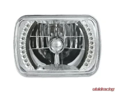Octane Lighting 7X6 Green LED Halo Halogen Crystal Clear Headlights Angel Eye Light H4 Bulbs Pair - OL-053