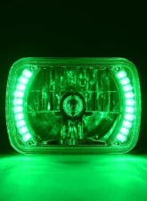 Octane Lighting 7X6 Green LED Halo Halogen Crystal Clear Headlights Angel Eye Light H4 Bulbs Pair                                     - OL-053 - Image 5