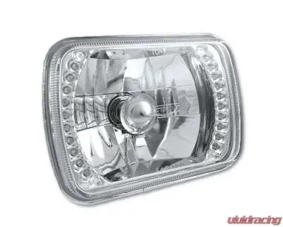 Octane Lighting 7X6 Green LED Halo Halogen Crystal Clear Headlights Angel Eye Light H4 Bulbs Pair - OL-053