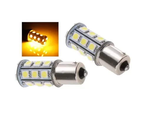 Octane Lighting 18 SMD Amber Yellow LED Park Parking Tail Light Turn Signal Lamp Bulbs Pair - OL-1156-18-A