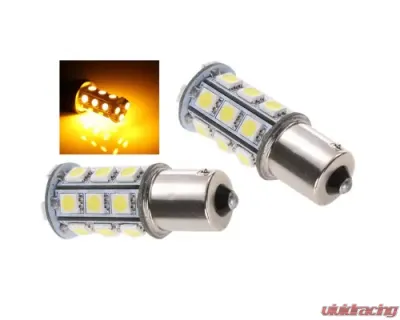 Octane Lighting 18 SMD Amber Yellow LED Park Parking Tail Light Turn Signal Lamp Bulbs Pair - OL-1156-18-A