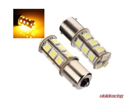 Octane Lighting 18 SMD Amber Yellow LED Park Parking Tail Light Turn Signal Lamp Bulbs Pair - OL-1156-18-A