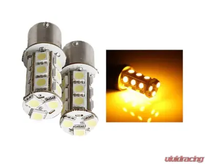 Octane Lighting 18 SMD Amber Yellow LED Park Parking Tail Light Turn Signal Lamp Bulbs Pair - OL-1156-18-A