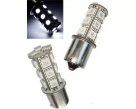 Octane Lighting White LED 1156 12V Park Parking Back Up Tail Light Turn Signal Lamp Bulbs 18SMD