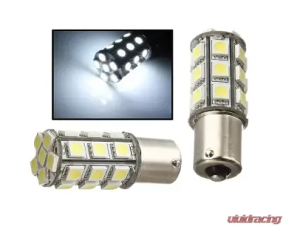 Octane Lighting 27 SMD White LED 12V Park Parking Back Up Tail Light Turn Signal Lamp Bulbs - OL-1156-27-W