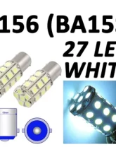 Octane Lighting 27 SMD White LED 12V Park Parking Back Up Tail Light Turn Signal Lamp Bulbs                                     - OL-1156-27-W - Image 2