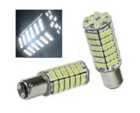 Octane Lighting White LED 1157 12 Volt Tail Light Brake Stop Turn Signal Lamp Bulbs Pair 120SMD