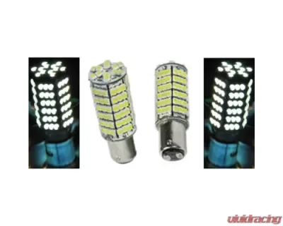 Octane Lighting White LED 1157 12 Volt Tail Light Brake Stop Turn Signal Lamp Bulbs Pair 120SMD - OL-1157-120-W