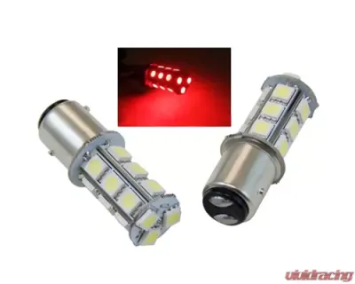 Octane Lighting Red 18 SMD LED 12V Tail Light Rear Brake Stop Turn Signal Lamp Bulbs Pair - OL-1157-18-R