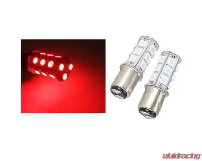 Octane Lighting Red 18 SMD LED 12V Tail Light Rear Brake Stop Turn Signal Lamp Bulbs Pair - OL-1157-18-R