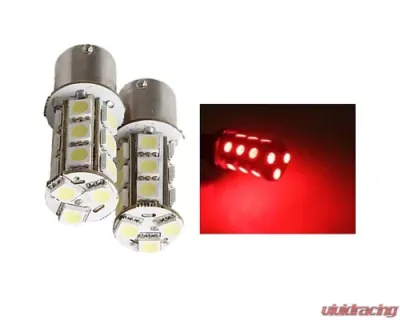 Octane Lighting Red 18 SMD LED 12V Tail Light Rear Brake Stop Turn Signal Lamp Bulbs Pair - OL-1157-18-R