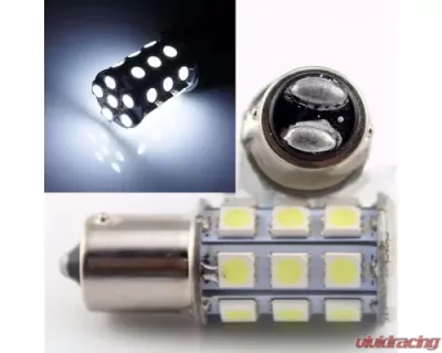 Octane Lighting 27 SMD White LED Tail Light Brake Stop Turn Signal Lamp 12 Volt Bulbs Pair - OL-1157-27-W