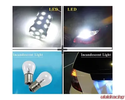 Octane Lighting 27 SMD White LED Tail Light Brake Stop Turn Signal Lamp 12 Volt Bulbs Pair - OL-1157-27-W
