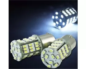 Octane Lighting White 54 LED Pair 12V Tail Light Rear Brake Stop Turn Signal Lamps Bulbs