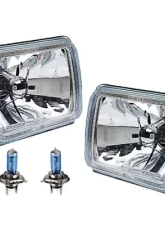 Octane Lighting 7X6 Inch Amber SMD LED Glass/Metal Headlight Halogen 6K 60w Light Bulb Headlamp Pair                                     - OL-134-A - Image 12