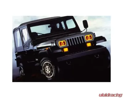 Octane Lighting 7X6 Inch Amber SMD LED Glass/Metal Headlight Halogen 6K 60w Light Bulb Headlamp Pair - OL-134-A