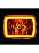 Octane Lighting 7X6 Inch Amber SMD LED Glass/Metal Headlight Halogen 6K 60w Light Bulb Headlamp Pair                                     - OL-134-A - Image 8