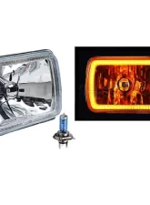 Octane Lighting 7X6 Inch Amber SMD LED Glass/Metal Headlight Halogen 6K 60w Light Bulb Headlamp Pair                                     - OL-134-A - Image 11