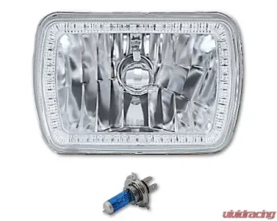 Octane Lighting 7x6 Inch Bluetooth RGB SMD LED Color Chasing Halo Shift Angel H4 Bulb Headlight Pair - OL-134-COL