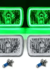 Octane Lighting 7X6 Inch Green SMD LED Halo Angel Eye Clear Headlight 55/60W Halogen Light Bulb Pair                                     - OL-134-G - Image 12