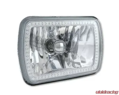 Octane Lighting 7X6 Inch Green SMD LED Halo Angel Eye Clear Headlight 55/60W Halogen Light Bulb Pair - OL-134-G