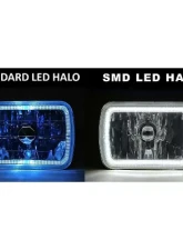 Octane Lighting 7X6 Inch Green SMD LED Halo Angel Eye Clear Headlight 55/60W Halogen Light Bulb Pair                                     - OL-134-G - Image 9