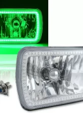 Octane Lighting 7X6 Inch Green SMD LED Halo Angel Eye Clear Headlight 55/60W Halogen Light Bulb Pair                                     - OL-134-G - Image 11