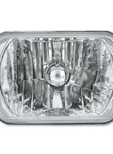 Octane Lighting 7X6 Crystal Clear Glass Lens Metal Headlight H4 Halogen Light Bulb Headlamp Pair                                     - OL-134 - Image 12