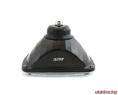 Octane Lighting 7X6 Crystal Clear Glass Lens Metal Headlight H4 Halogen Light Bulb Headlamp Pair - OL-134