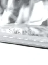 Octane Lighting 7X6 Crystal Clear Glass Lens Metal Headlight H4 Halogen Light Bulb Headlamp Pair                                     - OL-134 - Image 9