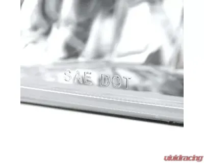 Octane Lighting 7X6 Crystal Clear Glass Lens Metal Headlight H4 Halogen Light Bulb Headlamp Pair - OL-134