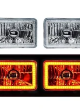 Octane Lighting 4X6 Inch Amber SMD LED Halo Crystal Glass/Metal Headlight Light Bulb Headlamp Pair                                     - OL-136-A - Image 12