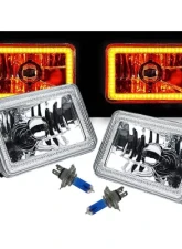 Octane Lighting 4X6 Inch Amber SMD LED Halo Crystal Glass/Metal Headlight Light Bulb Headlamp Pair                                     - OL-136-A - Image 5