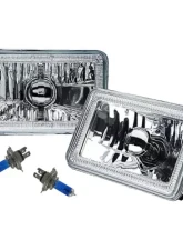 Octane Lighting 4X6 Inch Amber SMD LED Halo Crystal Glass/Metal Headlight Light Bulb Headlamp Pair                                     - OL-136-A - Image 6