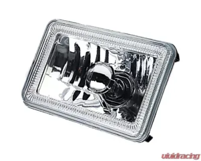 Octane Lighting 4X6 Inch Amber SMD LED Halo Crystal Glass/Metal Headlight Light Bulb Headlamp Pair - OL-136-A