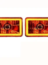 Octane Lighting 4X6 Inch Amber SMD LED Halo Crystal Glass/Metal Headlight Light Bulb Headlamp Pair                                     - OL-136-A - Image 10