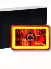 Octane Lighting 4X6 Inch Amber SMD LED Halo Crystal Glass/Metal Headlight Light Bulb Headlamp Pair                                     - OL-136-A - Image 11