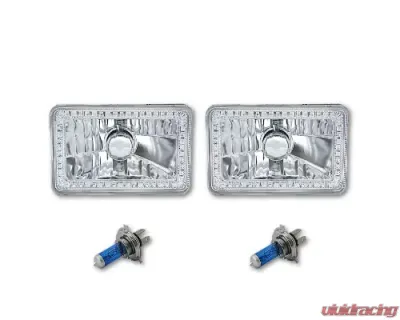 Octane Lighting 4x6 Inch Bluetooth RGB SMD LED Color Chasing Halo Shift Angel H4 Bulb Headlight Pair - OL-136-COL