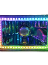 Octane Lighting 4x6 Inch Bluetooth RGB SMD LED Color Chasing Halo Shift Angel H4 Bulb Headlight Pair                                     - OL-136-COL - Image 7