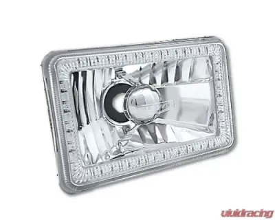 Octane Lighting 4x6 Inch Bluetooth RGB SMD LED Color Chasing Halo Shift Angel H4 Bulb Headlight Pair - OL-136-COL