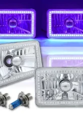 Octane Lighting 4X6 Purple SMD LED Halo Angel Eye Headlight Headlamp Halogen Light Bulbs Pair                                     - OL-136-PU - Image 10
