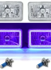 Octane Lighting 4X6 Purple SMD LED Halo Angel Eye Headlight Headlamp Halogen Light Bulbs Pair                                     - OL-136-PU - Image 2