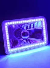 Octane Lighting 4X6 Purple SMD LED Halo Angel Eye Headlight Headlamp Halogen Light Bulbs Pair                                     - OL-136-PU - Image 8