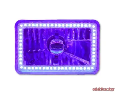 Octane Lighting 4X6 Purple SMD LED Halo Angel Eye Headlight Headlamp Halogen Light Bulbs Pair - OL-136-PU