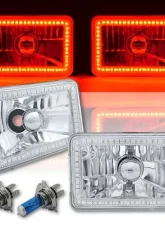 Octane Lighting 4X6 Red SMD LED Halo Angel Eye Headlight Headlamp 60W Halogen Light Bulbs Pair                                     - OL-136-R - Image 9