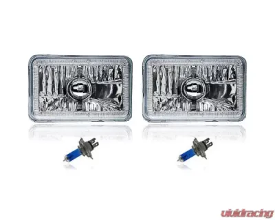 Octane Lighting 4X6 Inch Color Change RGB SMD LED Halo Angel Eye Headlight Halogen Light Bulbs Pair - OL-136-RGB